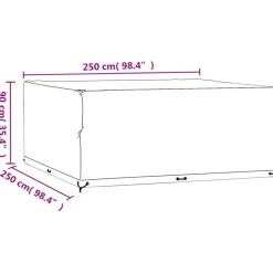 VIDAXL - Housses de salon de jardin 2 pcs 16 œillets 250x250x90 cm carré