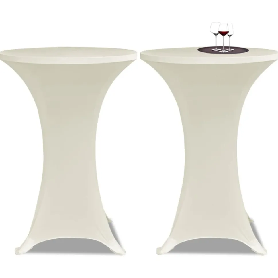 VIDAXL - Housses élastiques de table ø 70 cm crème 4 pcs