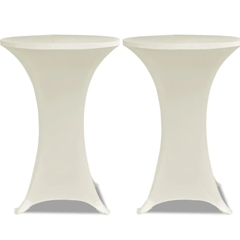 VIDAXL - Housses élastiques de table ø 70 cm crème 4 pcs