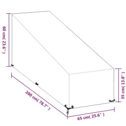 VIDAXL - Housses pour chaise longue 2 pcs 12 œillets 200x65x35/60 cm pe