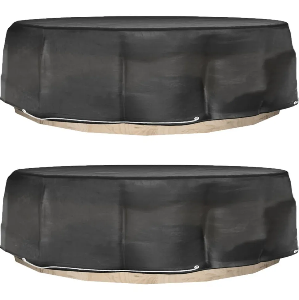 VIDAXL - Housses pour salon îlot 2 pcs 8 œillets ø188x50 cm rond