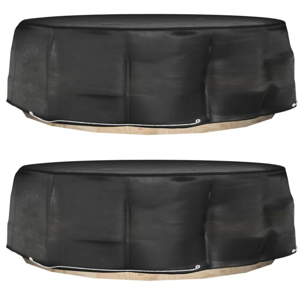 VIDAXL - Housses pour salon îlot 2 pcs 10 œillets ø236x67 cm rond
