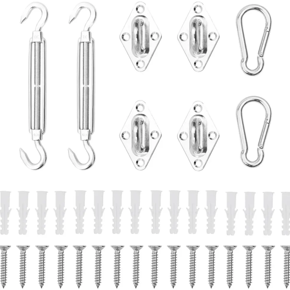 VIDAXL - Jeu d'accessoires de voile d'ombrage 8 pcs acier inoxydable