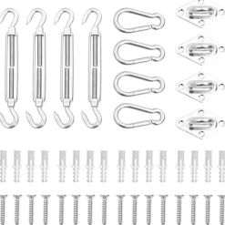 VIDAXL - Jeu d'accessoires de voile d'ombrage 12 pcs acier inoxydable