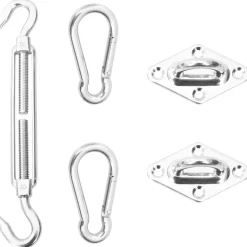 VIDAXL - Kit de montage de voile d'ombrage 5 pcs acier inoxydable