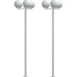 VIDAXL - Lampadaires d'extérieur 2 pcs argenté 215 cm acier inoxydable