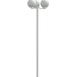 VIDAXL - Lampadaires d'extérieur 2 pcs argenté 215 cm acier inoxydable