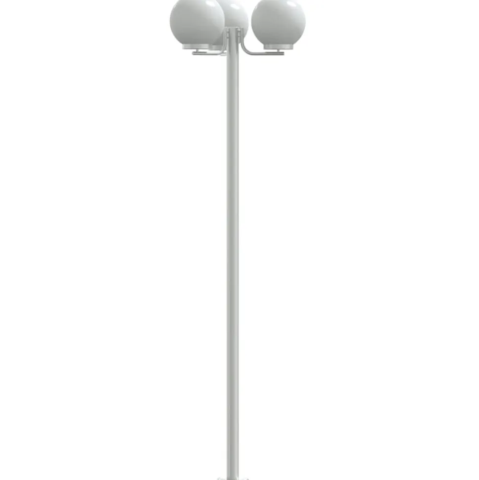 VIDAXL - Lampadaires d'extérieur 2 pcs argenté 215 cm acier inoxydable