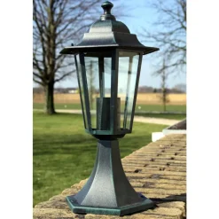 VIDAXL - Lampe de jardin vert foncé/noir aluminium