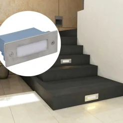 VIDAXL - Lampe d'escalier encastrée à 2 led 44x111x56 mm