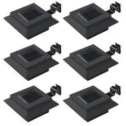 VIDAXL - Lampe solaire à led carrée d'extérieur 6 pcs 12 cm noir