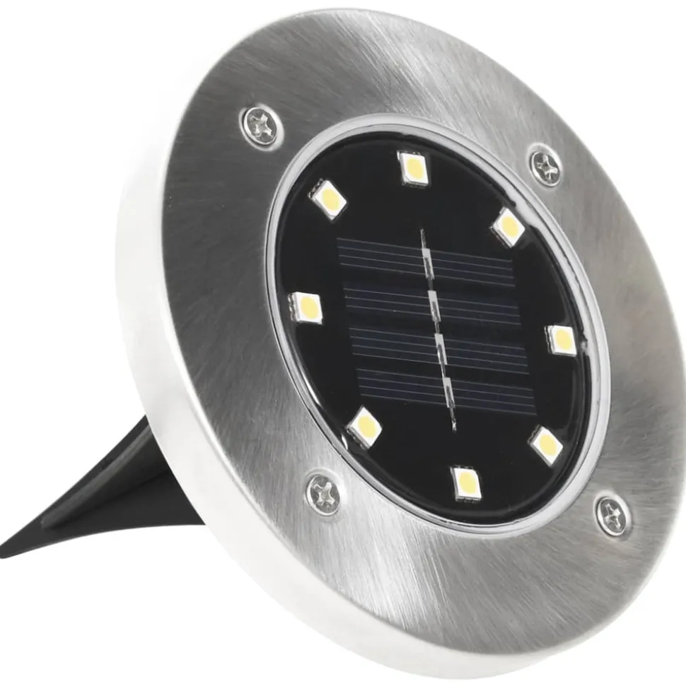 VIDAXL - Lampe solaire au sol 8 pcs lumières led blanches