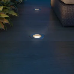 VIDAXL - Lampes au sol à led d'extérieur 3 pcs rond