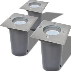 VIDAXL - Lampes au sol à led d'extérieur 3 pcs carré