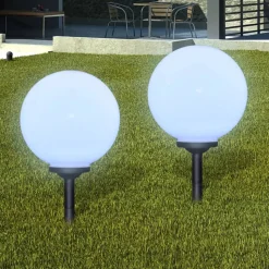 VIDAXL - Lampes d'allée à led 2 pcs 30 cm avec piquet de sol