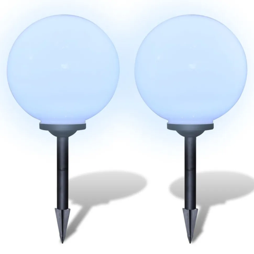VIDAXL - Lampes d'allée à led 2 pcs 30 cm avec piquet de sol
