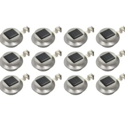 VIDAXL - Lampes solaires à led rondes d'extérieur 12 pcs 12 cm blanc