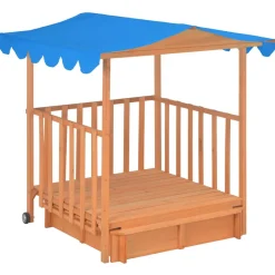 VIDAXL - Maison de jeu d'enfants et bac à sable bois de sapin bleu uv50