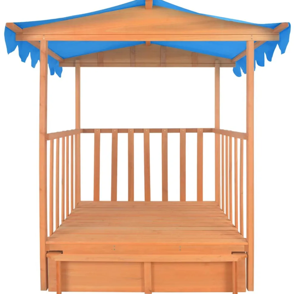 VIDAXL - Maison de jeu d'enfants et bac à sable bois de sapin bleu uv50