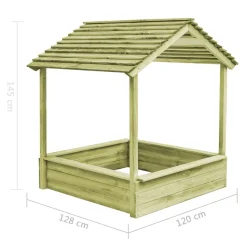 VIDAXL - Maisonnette d'extérieur avec bac à sable 128x120x145 cm pin