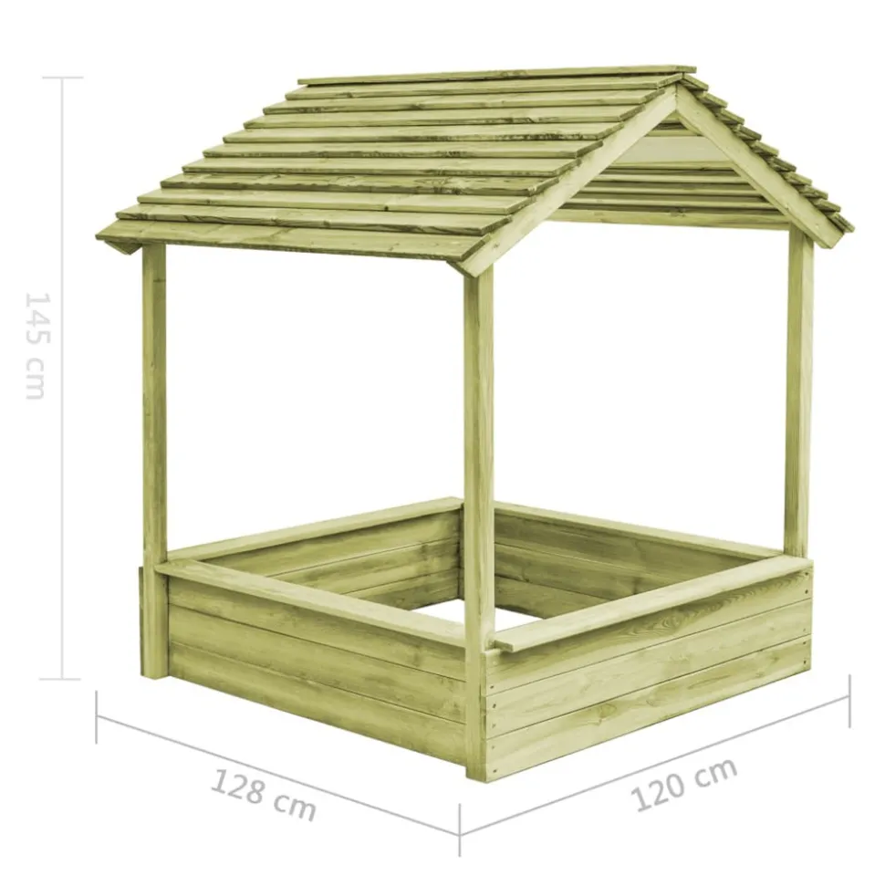 VIDAXL - Maisonnette d'extérieur avec bac à sable 128x120x145 cm pin