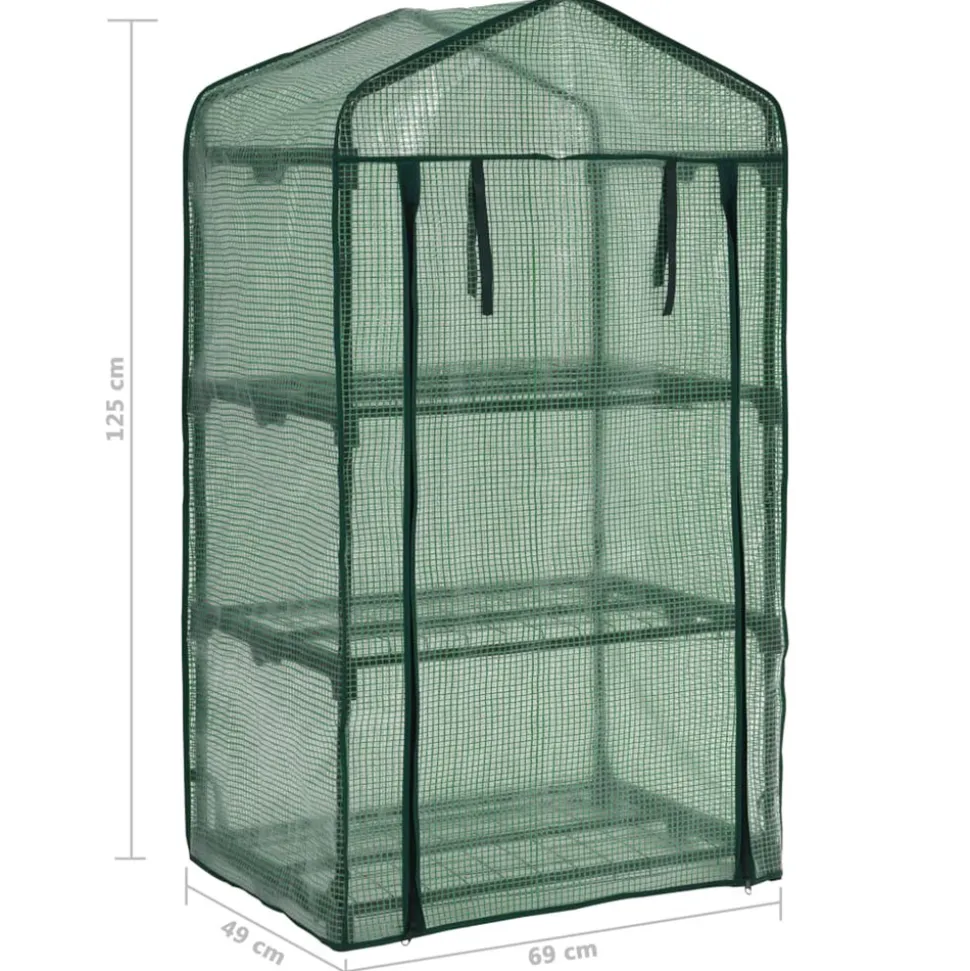 VIDAXL - Mini-serre à 3 niveaux 69x49x125 cm