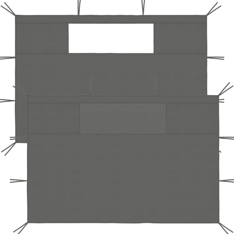 VIDAXL - Parois latérales de belvédère avec fenêtres 2 pcs anthracite