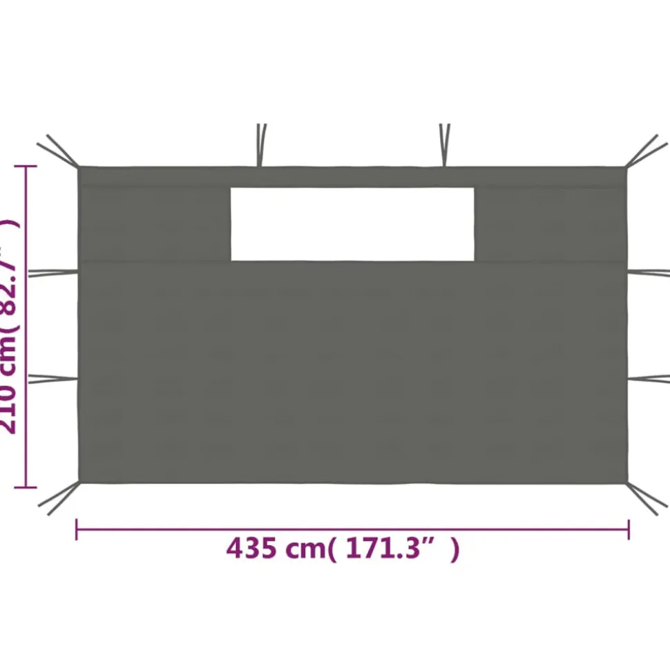 VIDAXL - Parois latérales de belvédère avec fenêtres 2 pcs anthracite