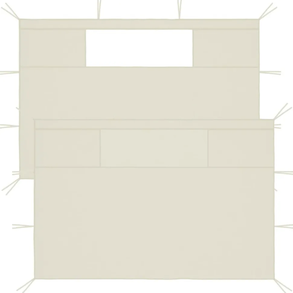 VIDAXL - Parois latérales de belvédère avec fenêtres 2 pcs crème