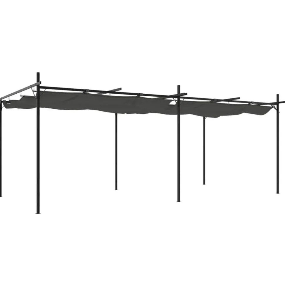 VIDAXL - Pergola avec toit rétractable anthracite 589x292x230 cm