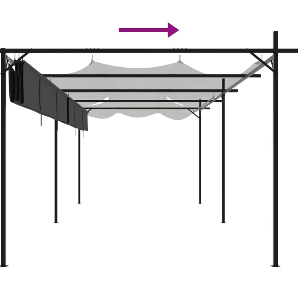 VIDAXL - Pergola avec toit rétractable anthracite 589x292x230 cm