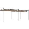 VIDAXL - Pergola avec toit rétractable taupe 589x292x230 cm