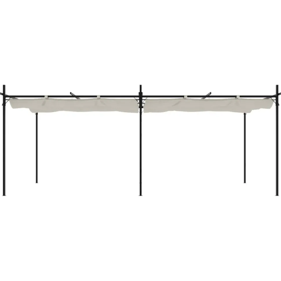 VIDAXL - Pergola avec toit rétractable crème 589x292x230 cm
