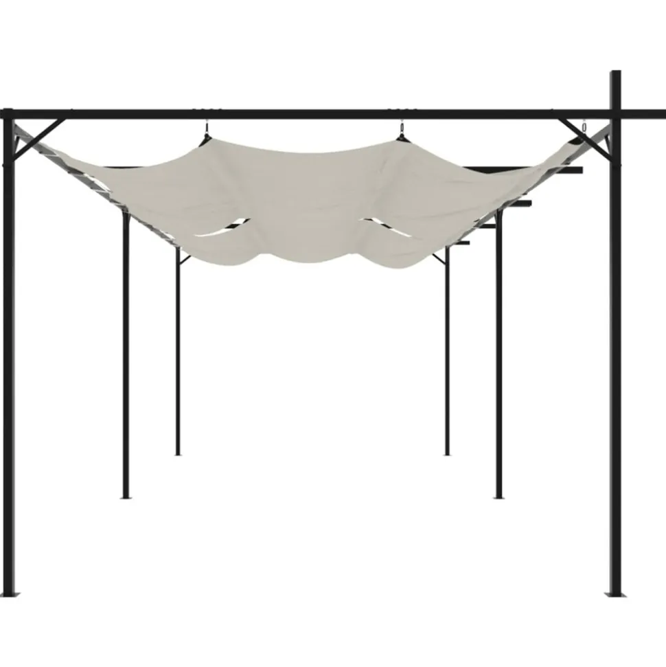 VIDAXL - Pergola avec toit rétractable crème 589x292x230 cm