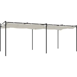 VIDAXL - Pergola avec toit rétractable crème 589x292x230 cm