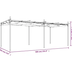 VIDAXL - Pergola avec toit rétractable crème 589x292x230 cm