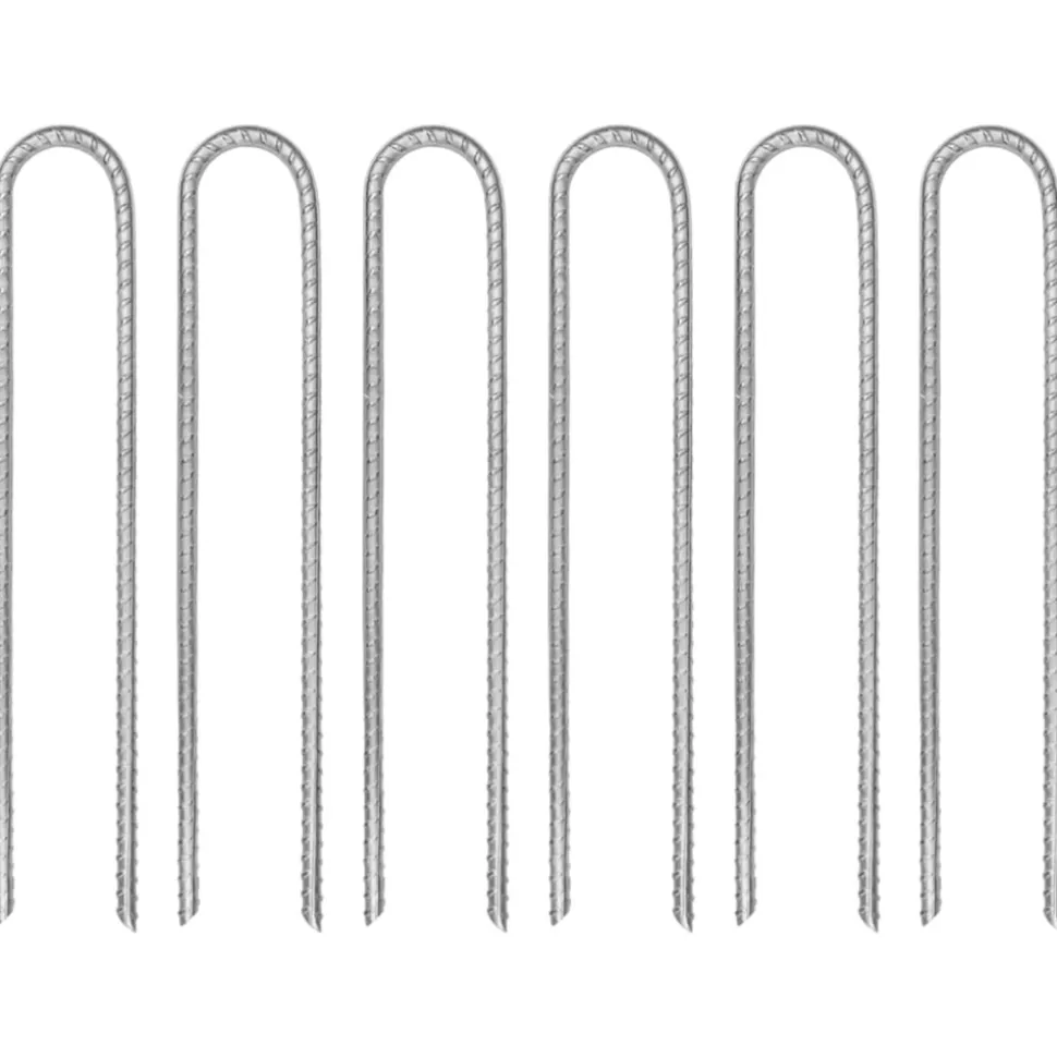 VIDAXL - Piquets de tente 6 pcs en forme de u 30 cm ø7mm acier galvanisé
