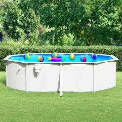VIDAXL - Piscine ovale avec parois en acier 490x360x120 cm blanc