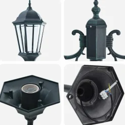 VIDAXL - Poteau de lumière de jardin vert foncé aluminium, verre