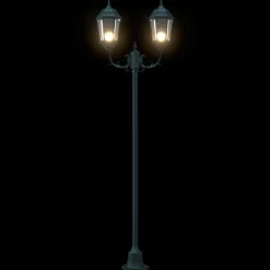 VIDAXL - Poteau de lumière de jardin vert foncé aluminium, verre