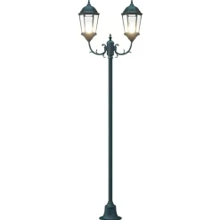 VIDAXL - Poteau de lumière de jardin vert foncé aluminium, verre