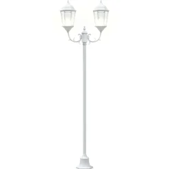 VIDAXL - Poteau de lumière de jardin blanc aluminium, verre
