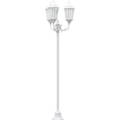 VIDAXL - Poteau de lumière de jardin blanc aluminium, verre