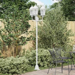 VIDAXL - Poteau de lumière de jardin blanc aluminium, verre
