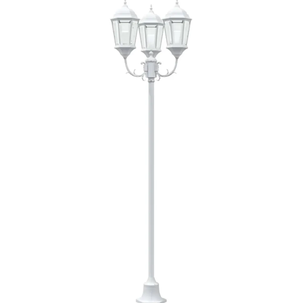 VIDAXL - Poteau de lumière de jardin blanc aluminium, verre