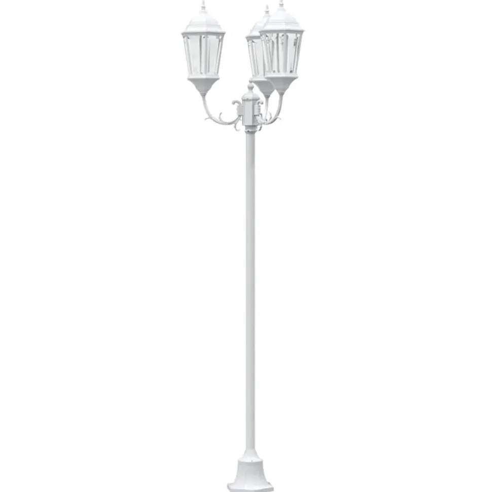 VIDAXL - Poteau de lumière de jardin blanc aluminium, verre