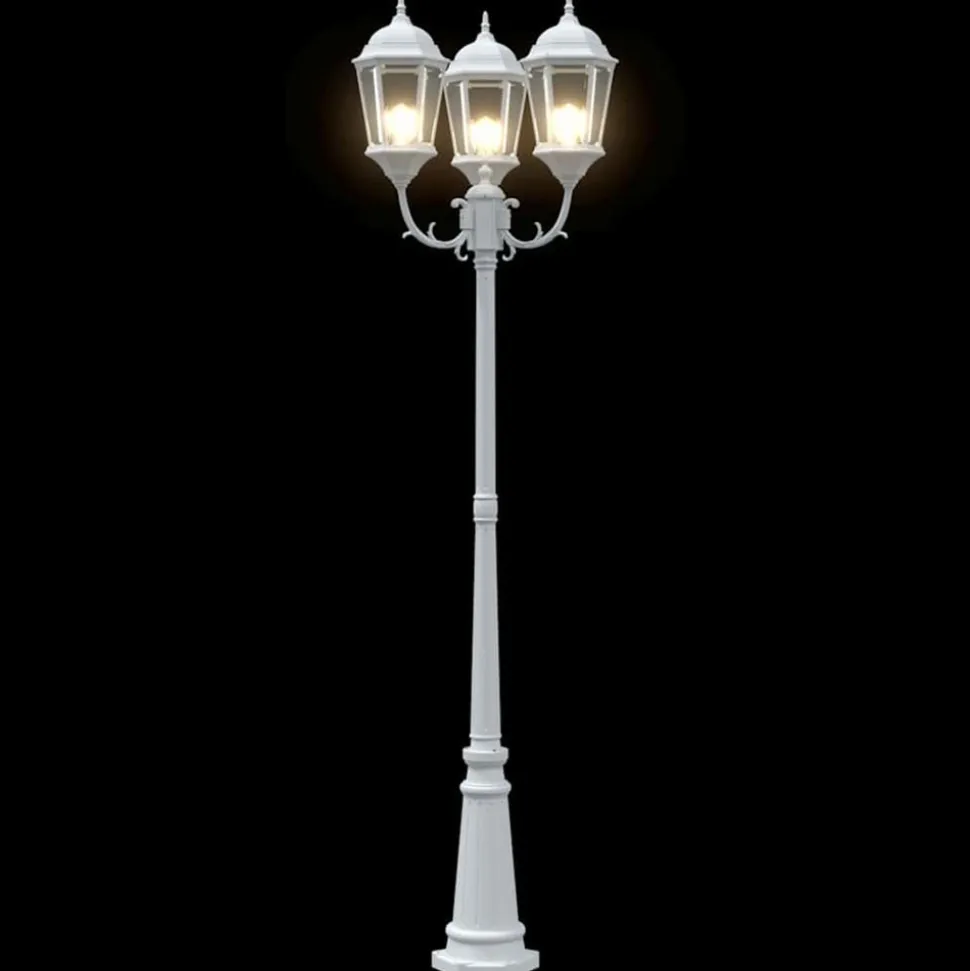 VIDAXL - Poteau de lumière de jardin blanc aluminium, verre