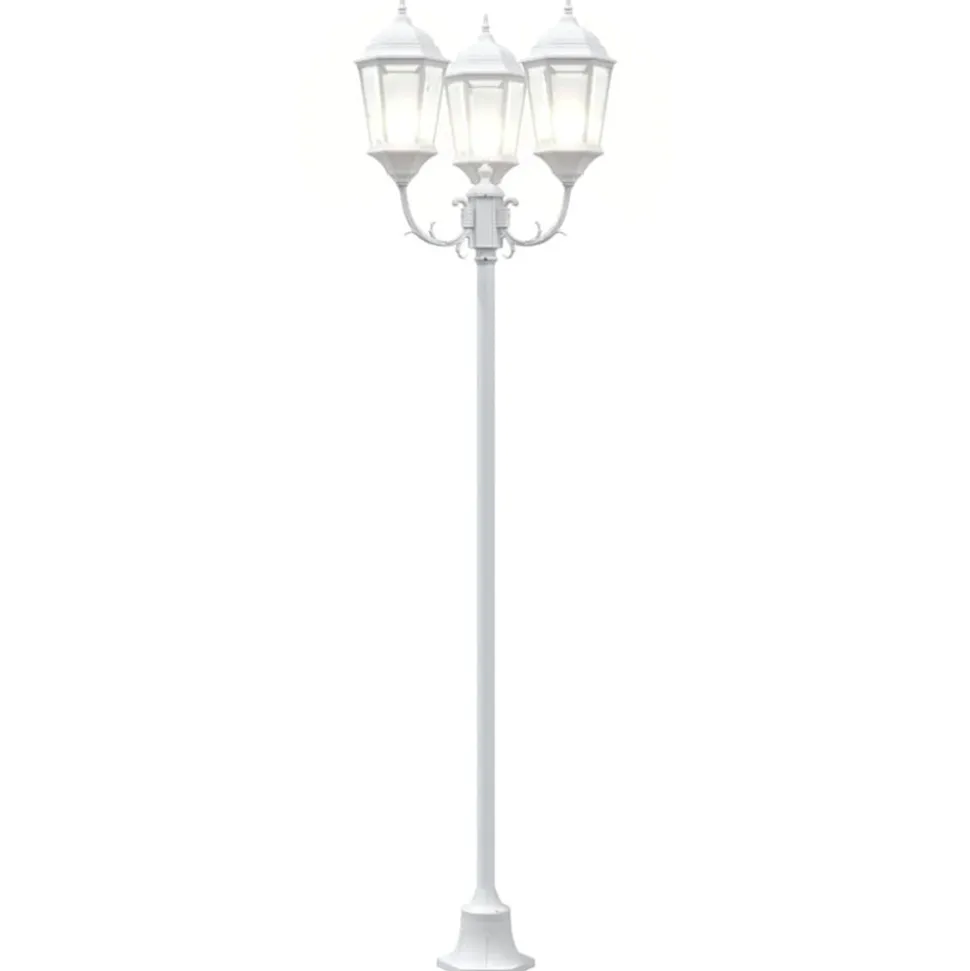 VIDAXL - Poteau de lumière de jardin blanc aluminium, verre