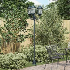 VIDAXL - Poteau de lumière de jardin vert foncé aluminium, verre