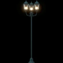 VIDAXL - Poteau de lumière de jardin vert foncé aluminium, verre